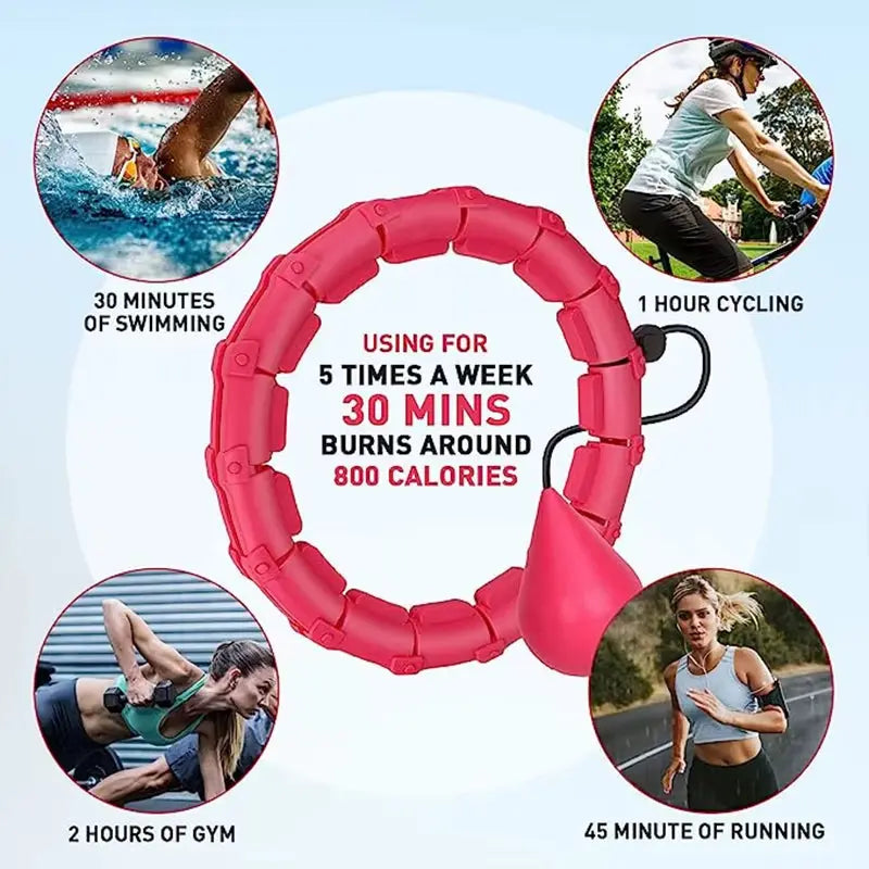 24 Sections Smart Sport Hoop Adjustable Thin Waist Massager Exercise Gym Circle Ring Fitness Equipment Waist Easy Weight Loss