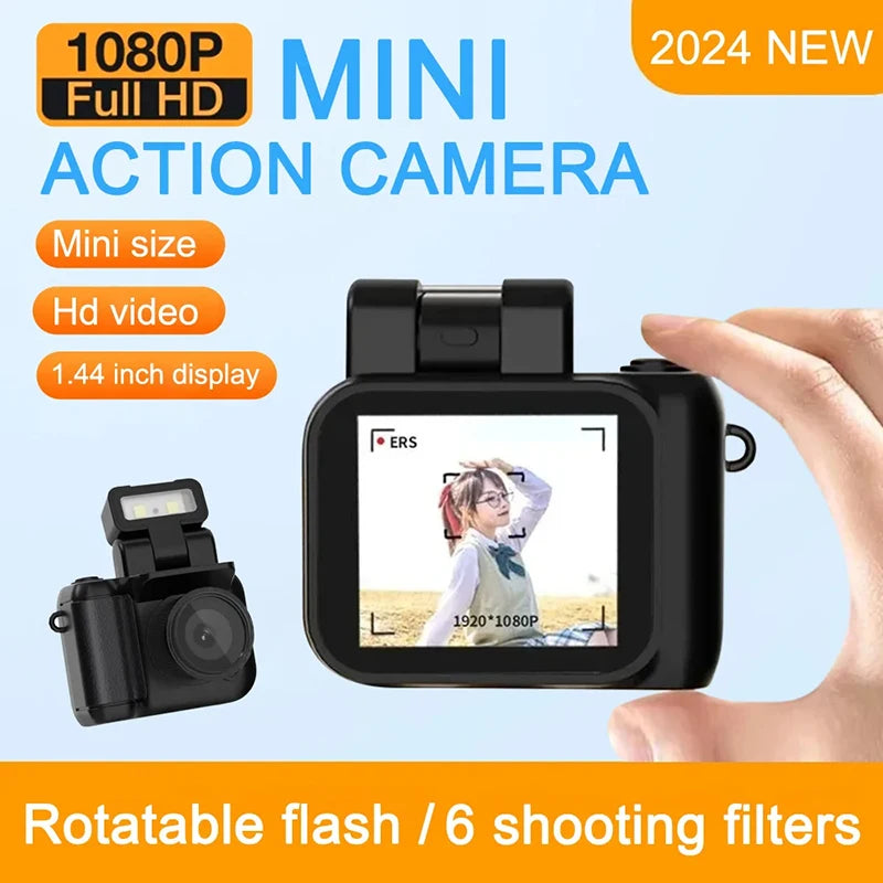 Mini Monoreflexes Style Camera Cmos with Flash Lamp and Battery Dock Portable Video Recorder Dv 1080P with Lcd Screen New