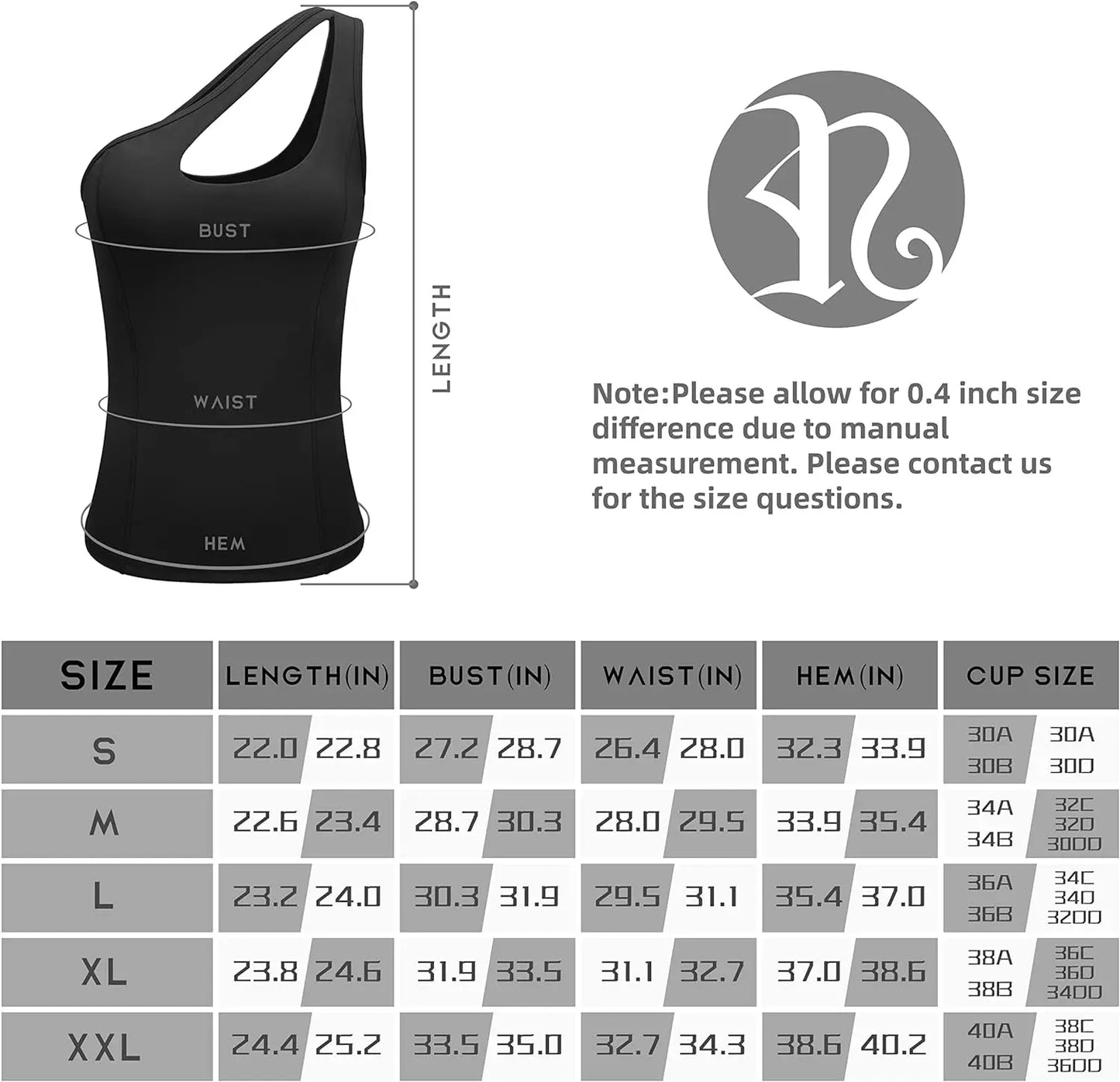 One Shoulder Tops for Women, Workout Tank Top with Built in Sports Bra Yoga Athletic Shirts Compression Running