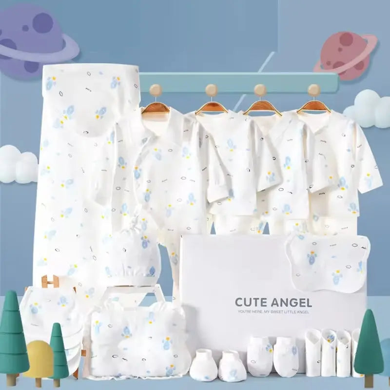 Wholesale 19Pcs 24Pcs Solid Newborn Baby Birth Gift Set Baby Clothes Gift Box Set Infant 100% Cotton Baby Gift Set
