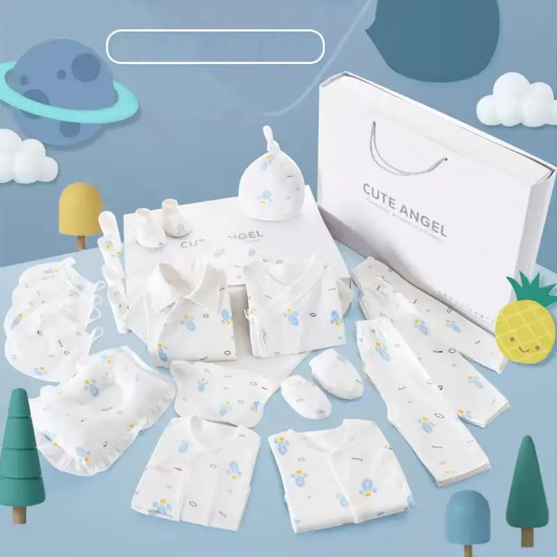 Wholesale 19Pcs 24Pcs Solid Newborn Baby Birth Gift Set Baby Clothes Gift Box Set Infant 100% Cotton Baby Gift Set