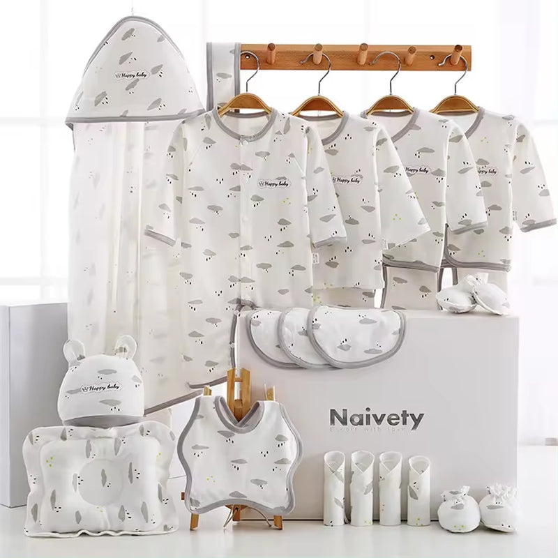 New Born Baby High Quality Boutique Luxury Plain Newborn 100% Cotton Clothing Gift Box Set