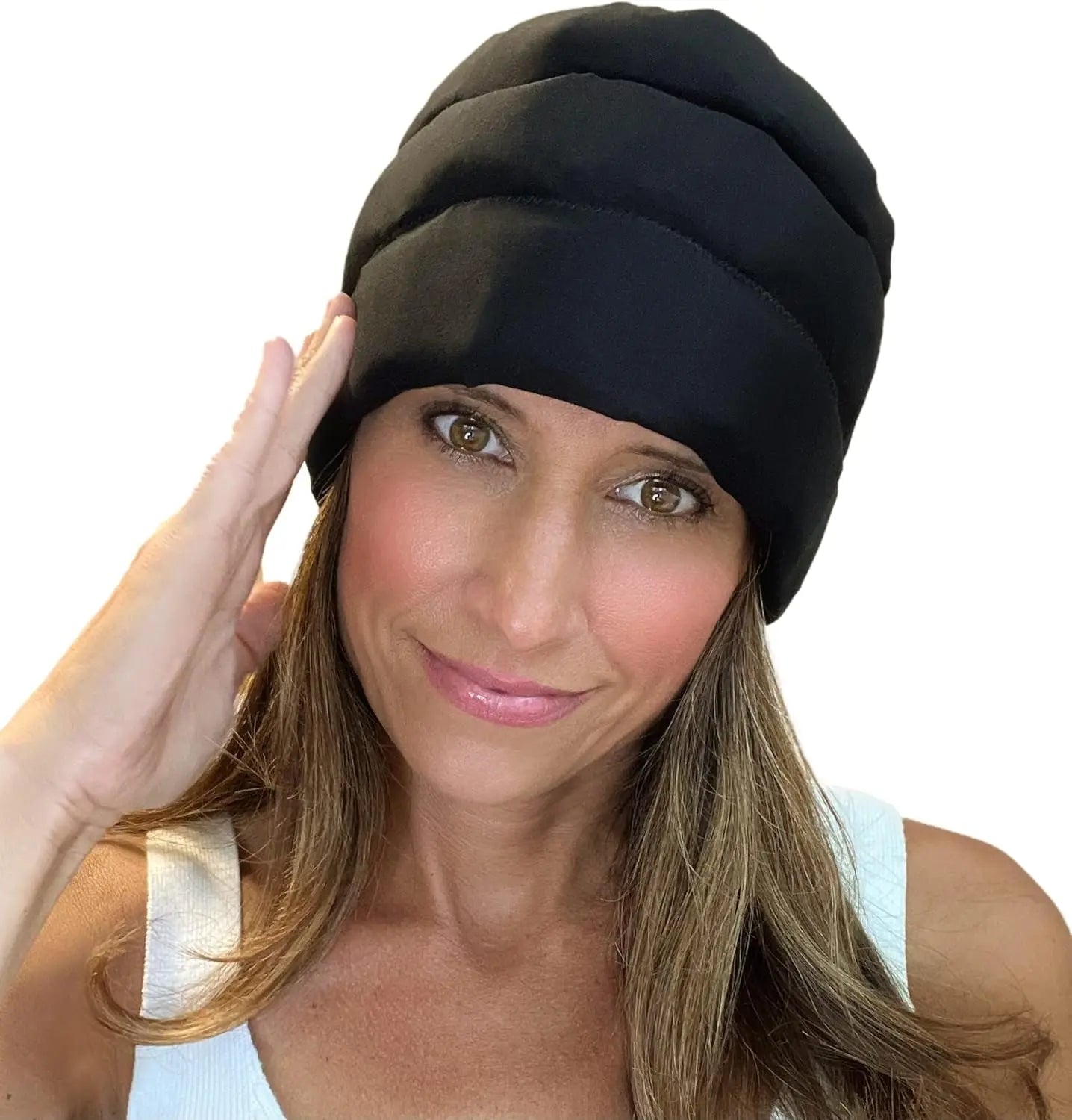 Halo - Migraine Relief Cap Long Lasting Cooling Ice Pack Mask - Cold Compress Head Wrap for Tension, Stress & Hangover Natural Cooling Therapy
