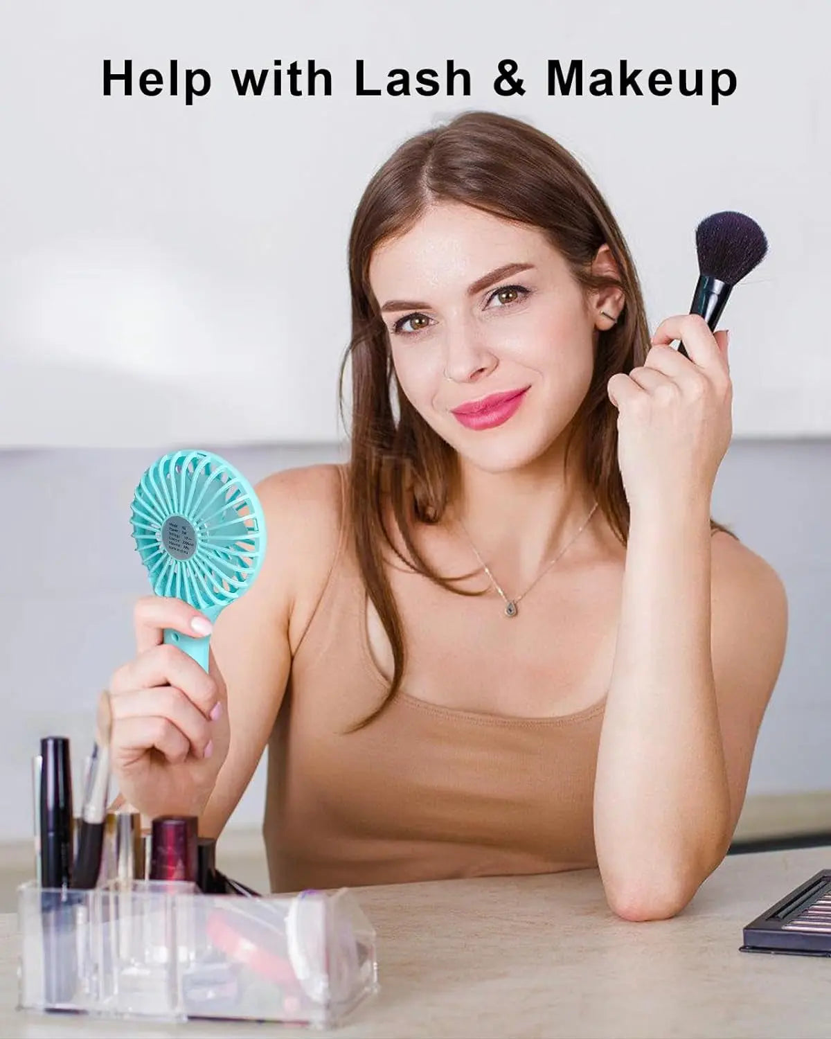 Mini Handheld Fan Battery Operated Small Personal Portable Speed Adjustable USB Rechargeable Fan Cute Design Powerful Eyelash Fan for Stylish Kids Girls Women Men Indoor Outdoor Travelling
