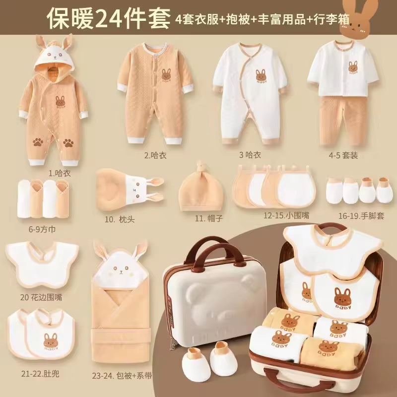 Baby Clothes Outfit Gift 22 Pcs 24 Pcs 26 Pcs Baby Pajamas Set 100% Cotton Newborn Gift Set Box Baby Clothing Gift Set