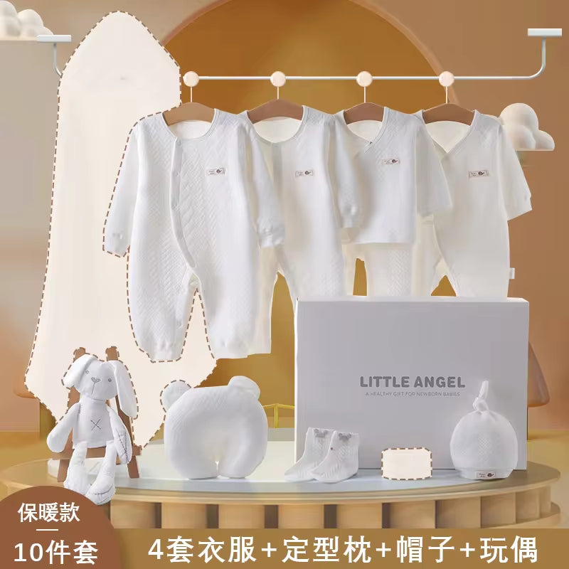 Spring Latest Design 100% Cotton Newborn Gift Box Clothes 12Pcs Soft Infant Baby Clothing Set for 0-12 Months