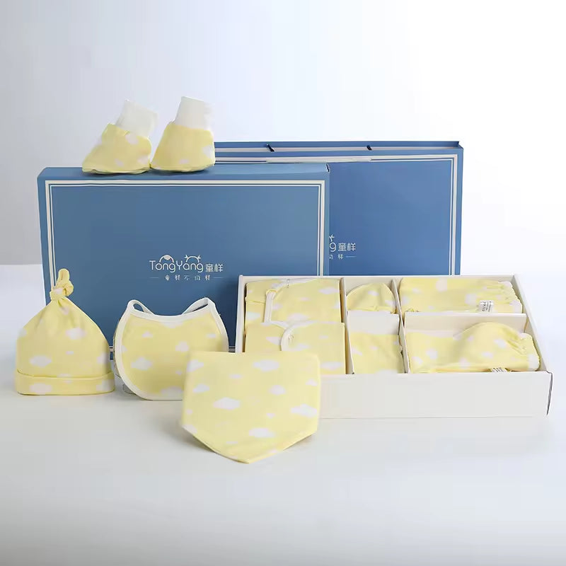 Best Selling Soft Cotton 0-3 Months Spring Autumn Blue Pink Yellow 12Pcs Newborn Baby Gift Set