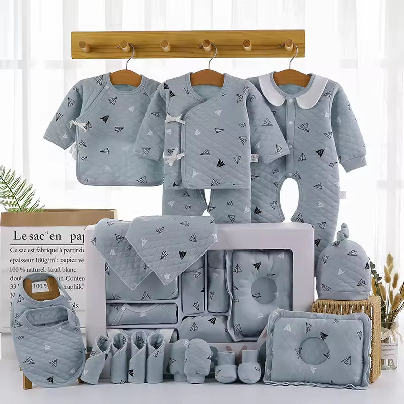 New Born Baby High Quality Boutique Luxury Plain Newborn 100% Cotton Clothing Gift Box Set