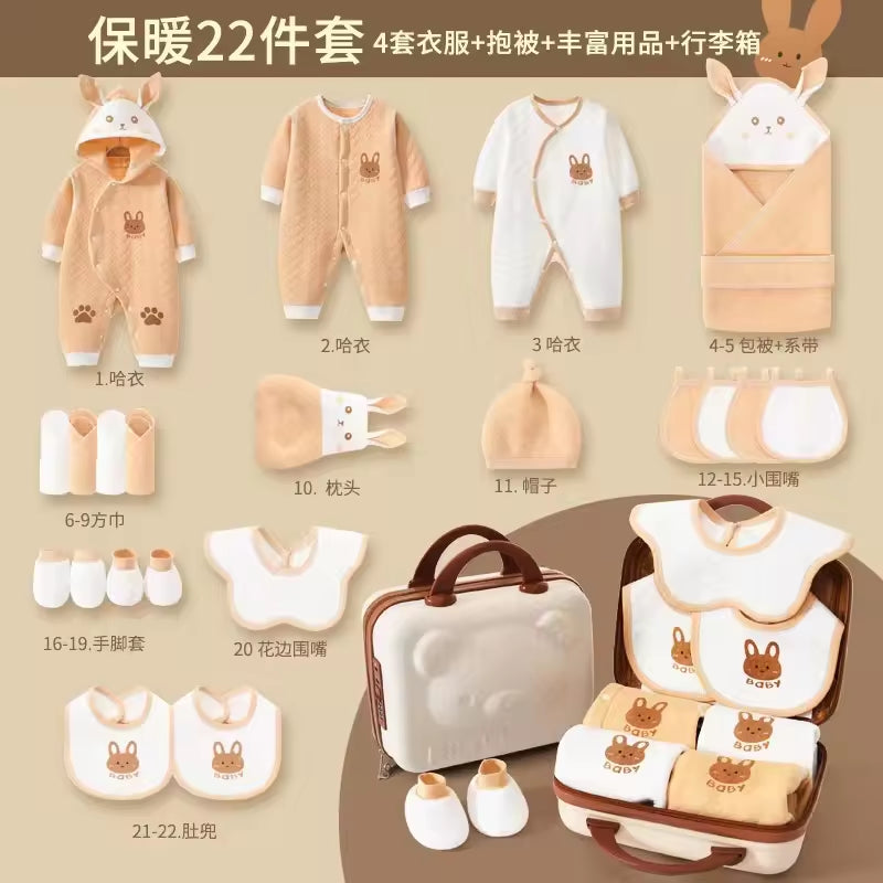 Baby Clothes Outfit Gift 22 Pcs 24 Pcs 26 Pcs Baby Pajamas Set 100% Cotton Newborn Gift Set Box Baby Clothing Gift Set