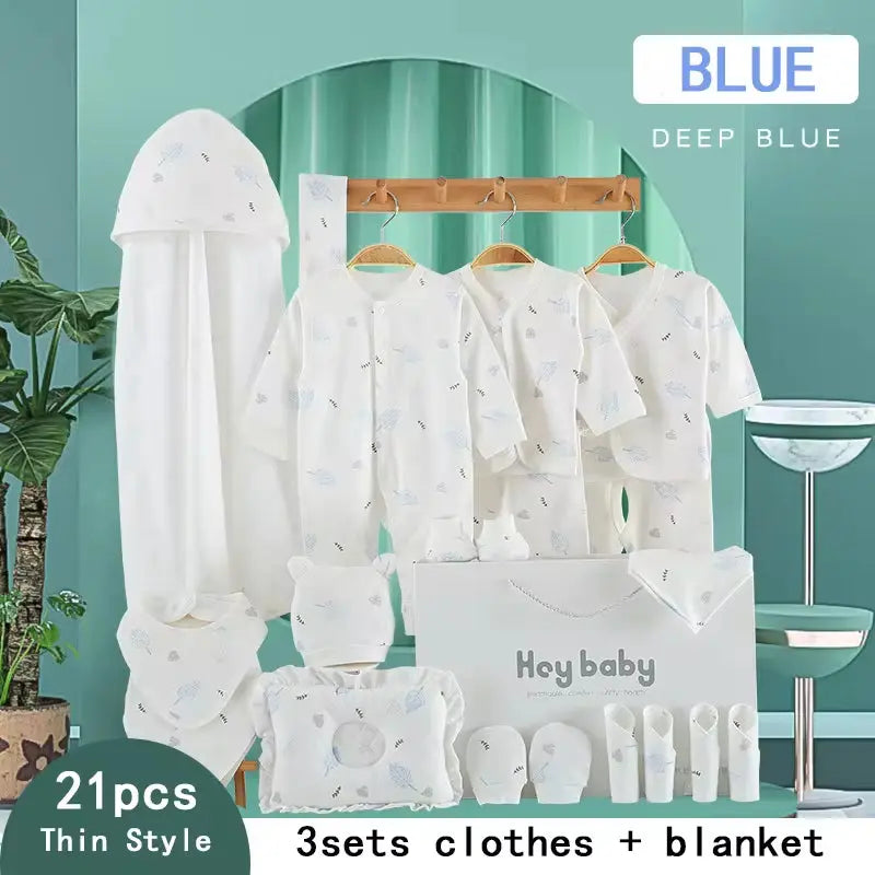 Hot Selling Newborn Cotton Baby Clothing Gift Set with Leaf Pattern