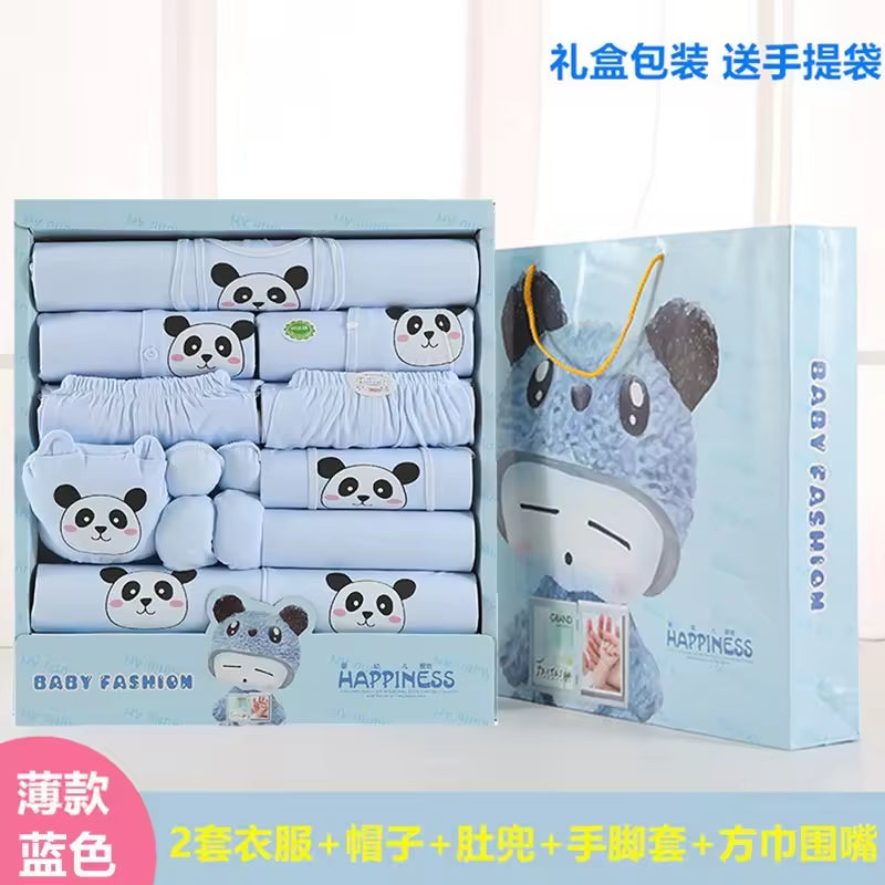 Autumn Winter 100% Cotton 16PCS 17PCS Baby Sleepwear Newborn Clothes Baby Gift Baby Clothes Gift Box Set