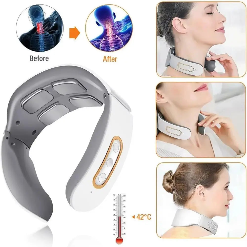 6 Mode Electric Neck Massager Neck and Shoulder Pulse Massager Muscle Relaxation Neck Massager Tool Relax Cervical Relief Pain