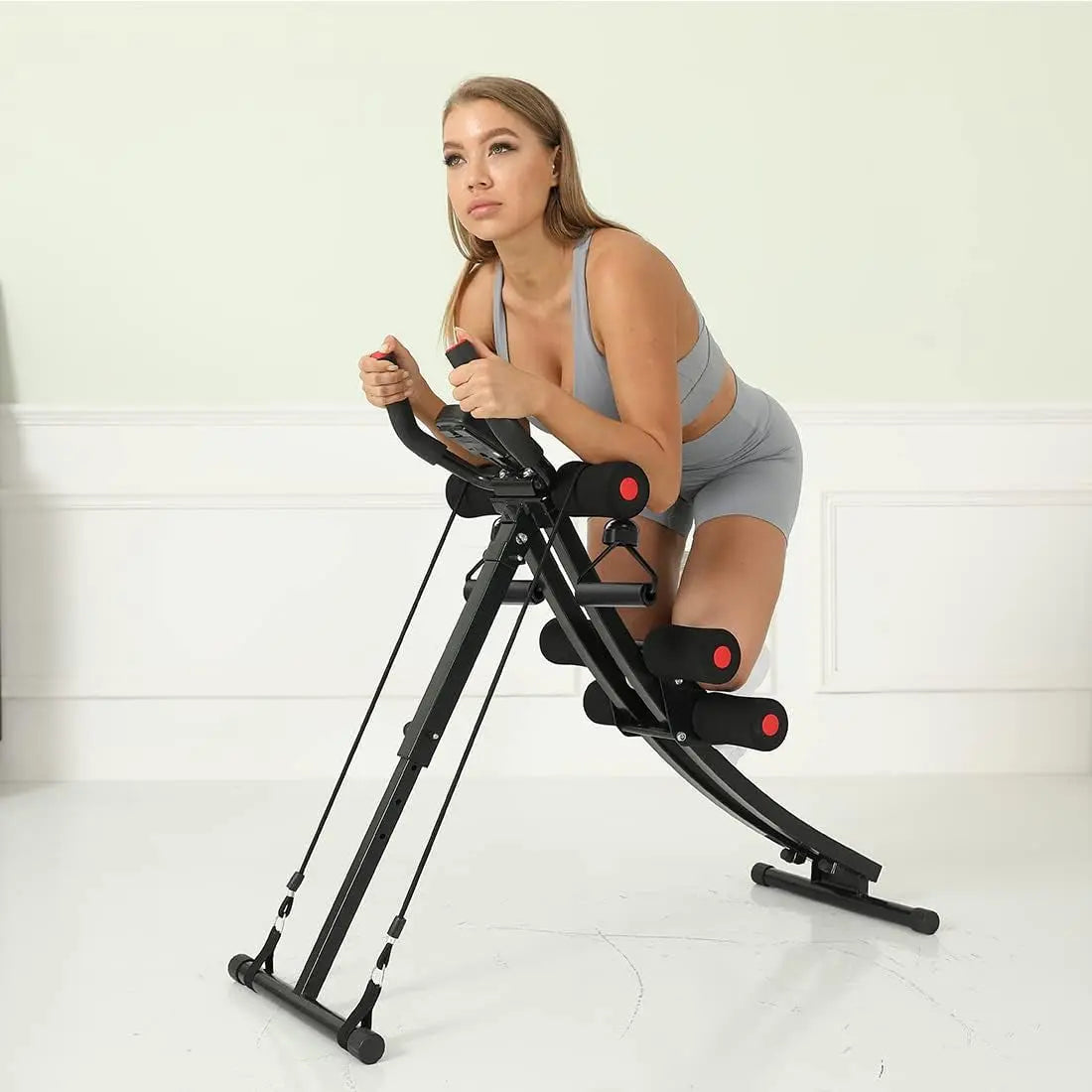 AB Workout Equipment, Home Gym Ab Machine for Abdominal Exercise and Strength Training, Height Adjustable Fitness Equipment