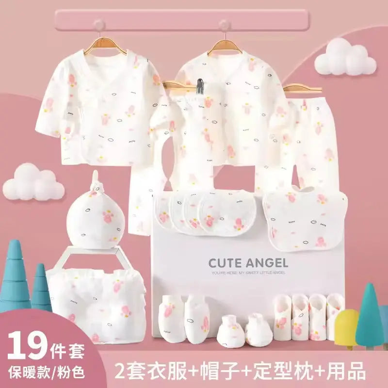 Wholesale 19Pcs 24Pcs Solid Newborn Baby Birth Gift Set Baby Clothes Gift Box Set Infant 100% Cotton Baby Gift Set