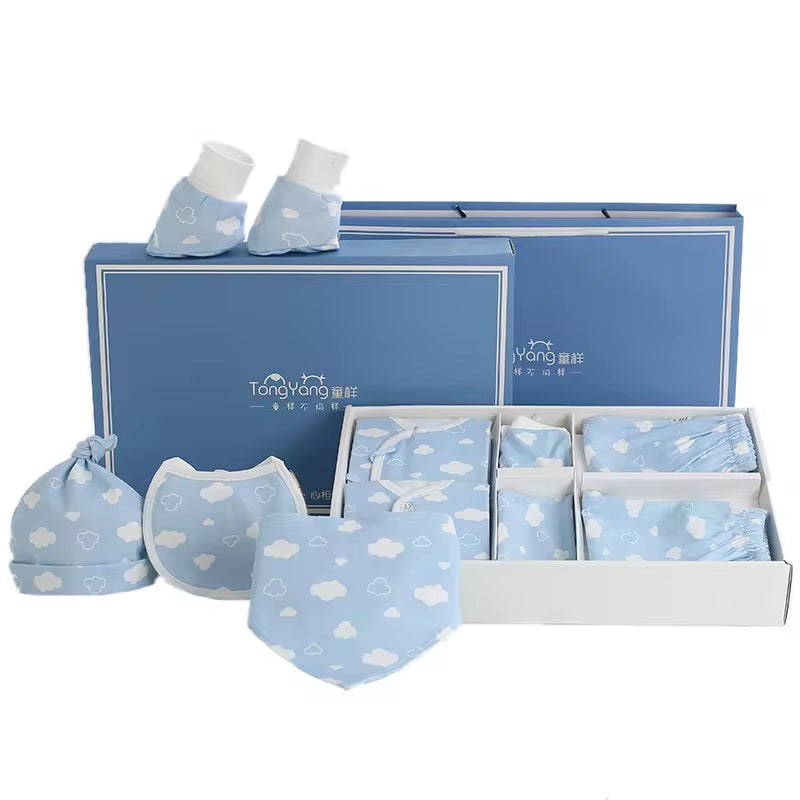 Best Selling Soft Cotton 0-3 Months Spring Autumn Blue Pink Yellow 12Pcs Newborn Baby Gift Set