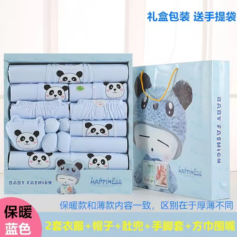 Autumn Winter 100% Cotton 16PCS 17PCS Baby Sleepwear Newborn Clothes Baby Gift Baby Clothes Gift Box Set