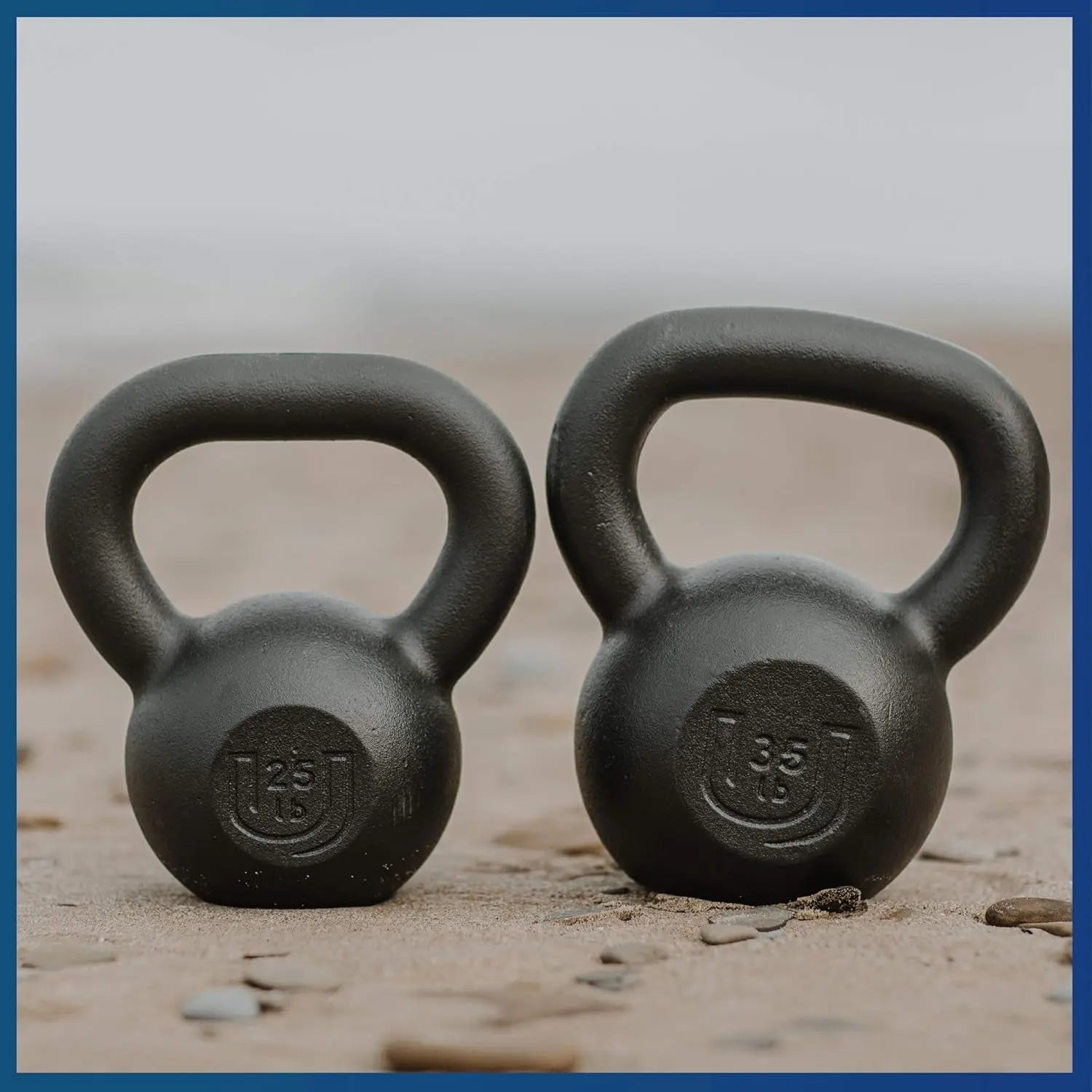 Usa-Iron POWDERCOATED Kettlebell [Weights 20Lb 25Lb 35Lb 44Lb 50Lb] **MADE in USA** for Men and Women with Wide Grip Handle, Home Gym, Kettle Bell for Core Fitness, Strength Training, Fitness & Muscle Building