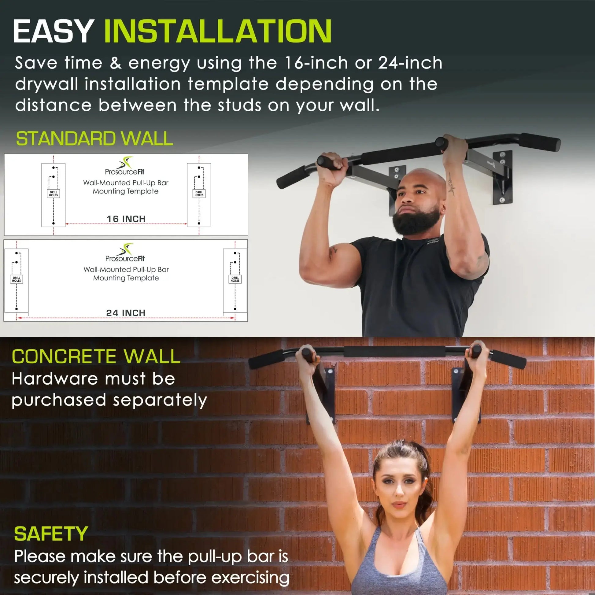 Space Saving Chin-Up Bar Heavy Duty 300Lbs, Garage Home Workout Equipment for Strength Training & Fitness