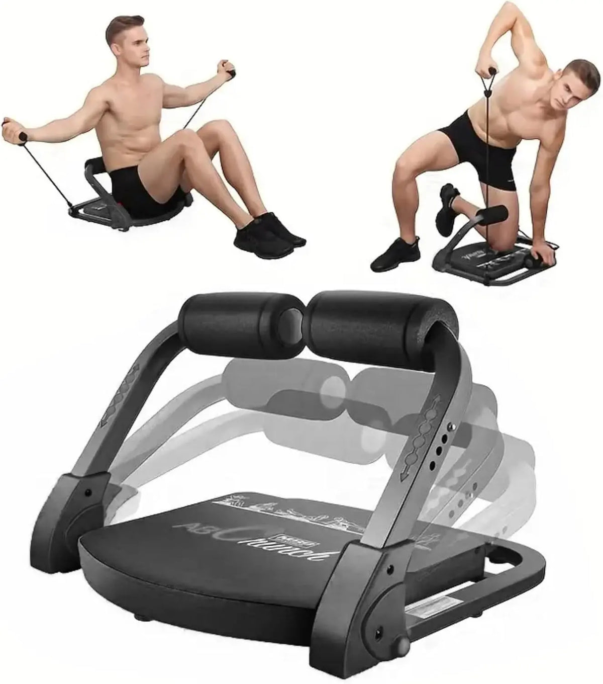 Ab Machine Ab Workout Equipment Sit up Machine & Exercise Equipment Ab Crunch Machine for Stomach Workout Ab Core Trainer Abdominal Machine for Home Gym with Resistance Bands