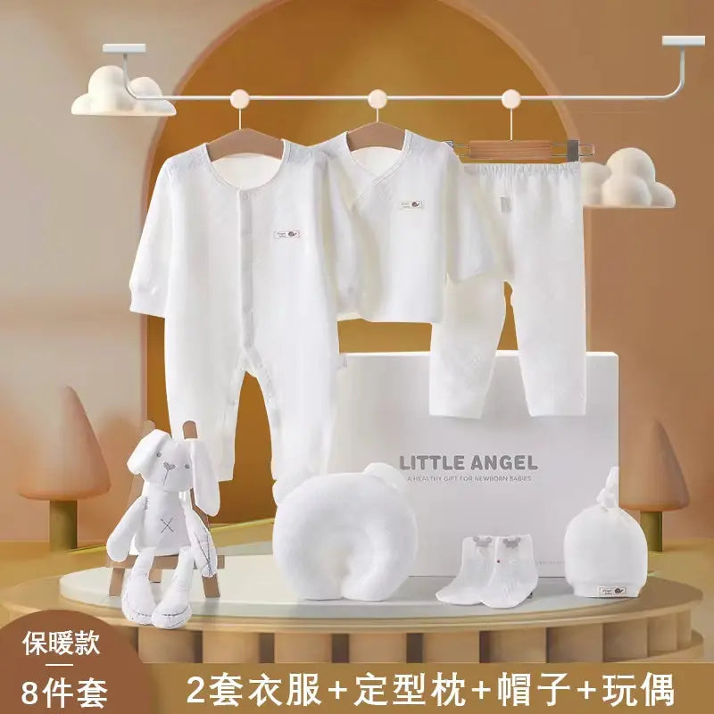 Spring Latest Design 100% Cotton Newborn Gift Box Clothes 12Pcs Soft Infant Baby Clothing Set for 0-12 Months