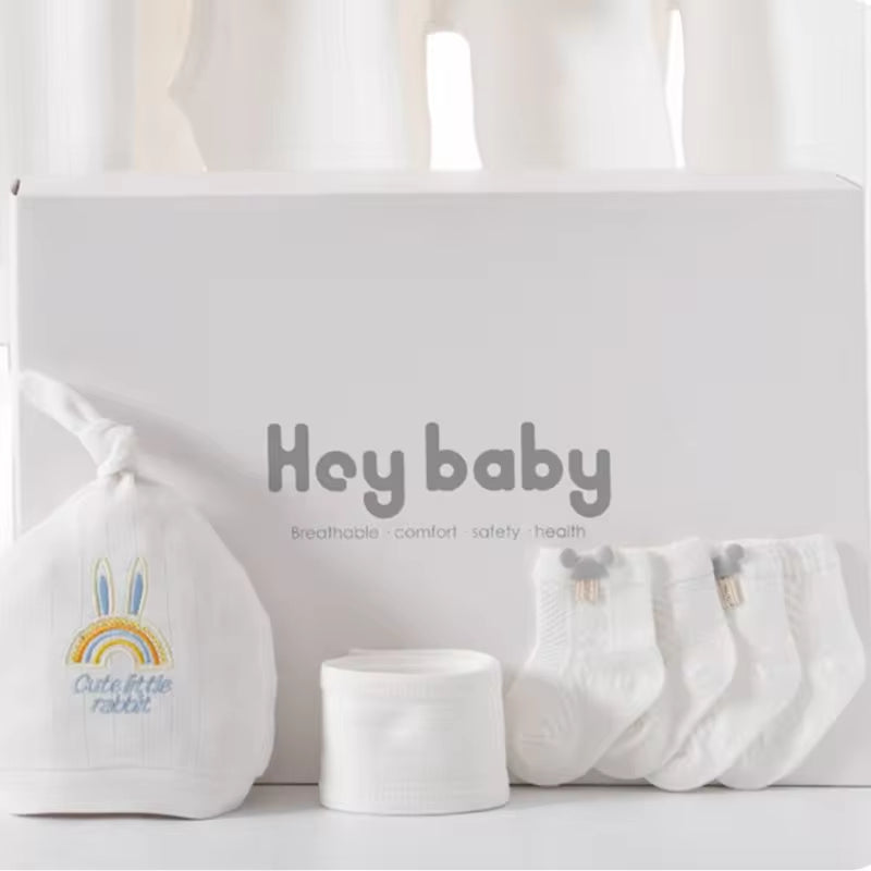 Four Seasons Style 15~20PCS New Born Baby Clothing Set Pure Cotton White Baby Rompers Baby Clothes Newborn Set Gift Box