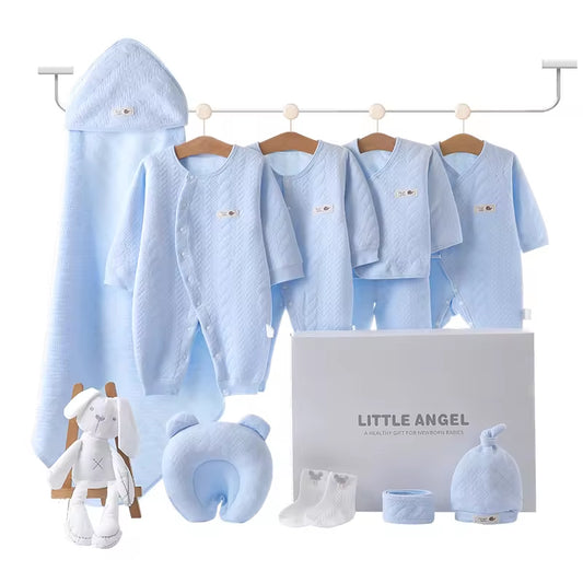 Spring Latest Design 100% Cotton Newborn Gift Box Clothes 12Pcs Soft Infant Baby Clothing Set for 0-12 Months