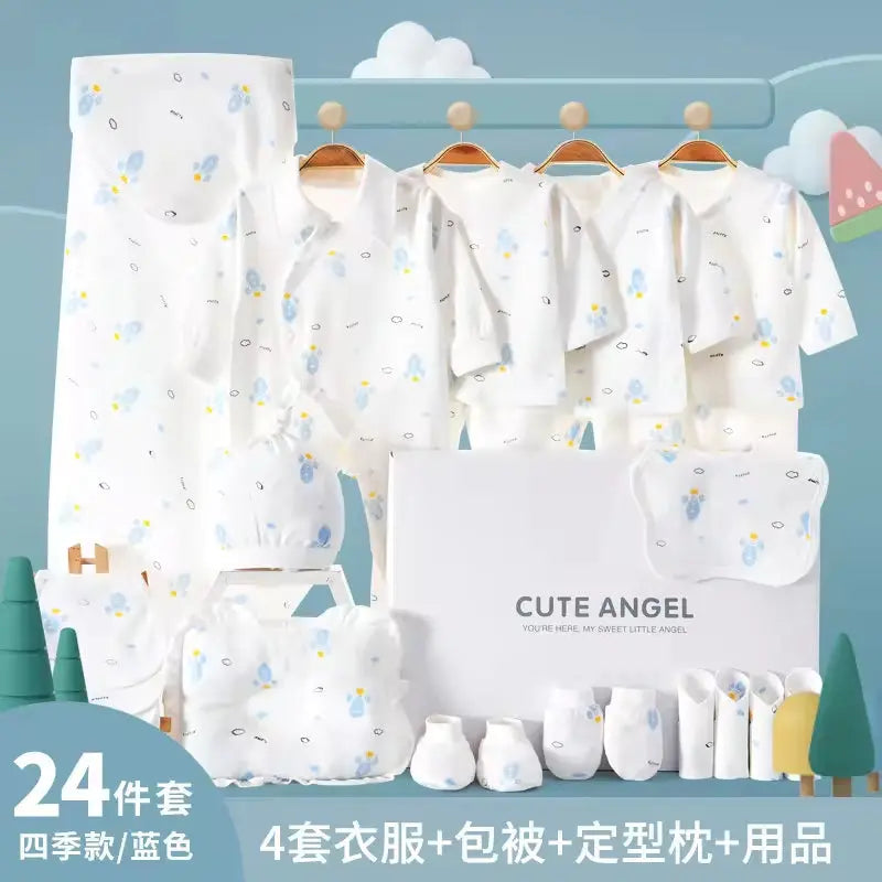 Wholesale 19Pcs 24Pcs Solid Newborn Baby Birth Gift Set Baby Clothes Gift Box Set Infant 100% Cotton Baby Gift Set