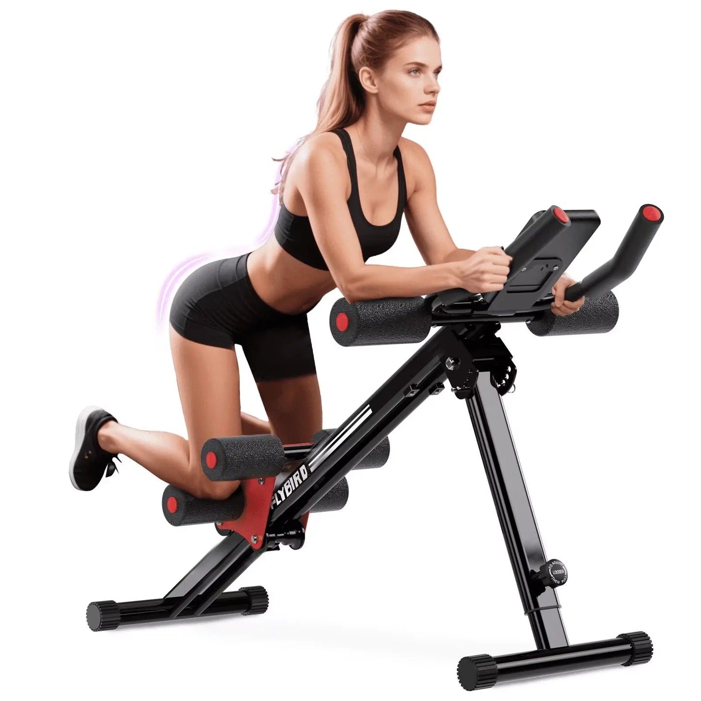 Adjustable Ab Workout Equipment, Full Body Strength Training, Foldable Waist Trainer, 330 Lb Capacity
