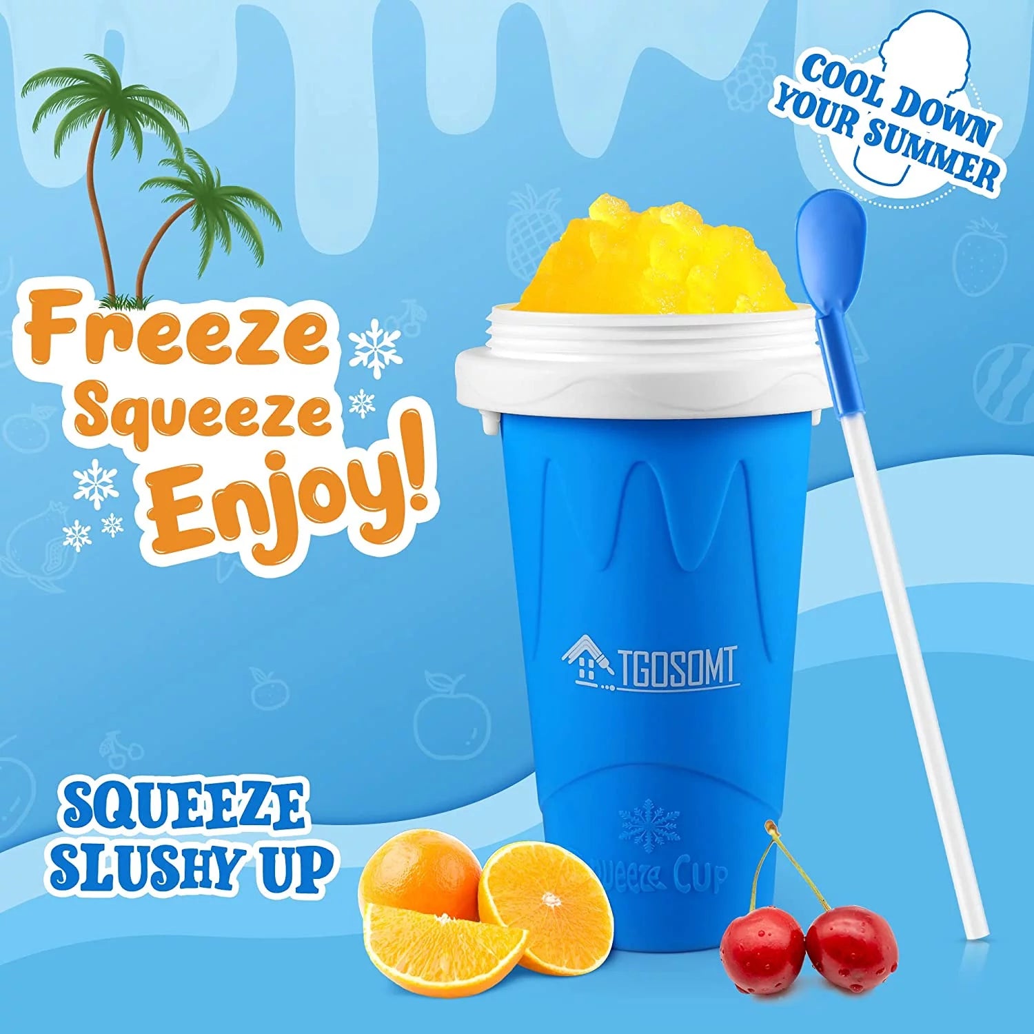 Magic Slushy Maker Squeeze Cup Slushie Maker, Slushie Cup, Slushy Cup, Homemade Milk Shake Maker Cooling Cup Squee DIY It for Children and Family