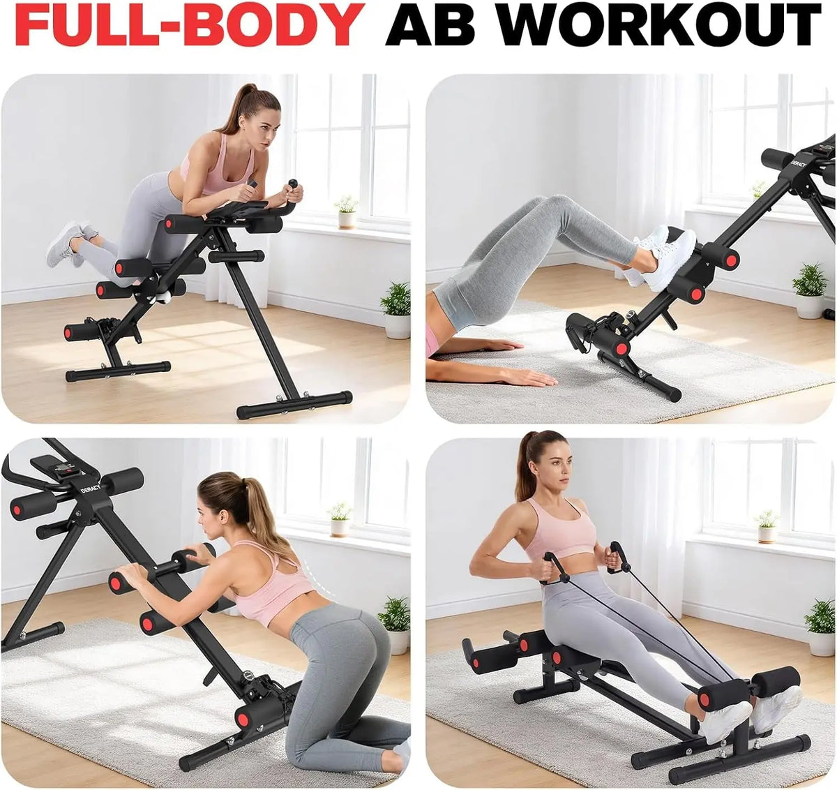 Ab Workout Machine Adjustable Ab Trainer Abdominal Trainer for Home Gym Foldable Ab Crunch Machine for Core 440 LBS