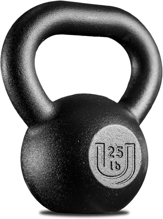 Usa-Iron POWDERCOATED Kettlebell [Weights 20Lb 25Lb 35Lb 44Lb 50Lb] **MADE in USA** for Men and Women with Wide Grip Handle, Home Gym, Kettle Bell for Core Fitness, Strength Training, Fitness & Muscle Building