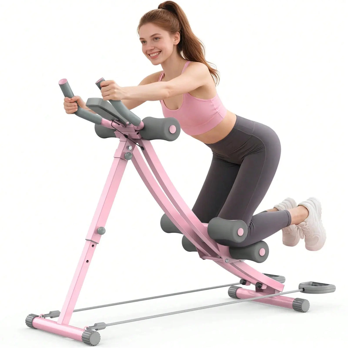GIKPAL Ab Workout Equipment, Ab Machine for Home Gym, Height Adjustable Ab Trainer, Foldable Fitness Equipment, Abdominal Trainers Ab Workout Machine