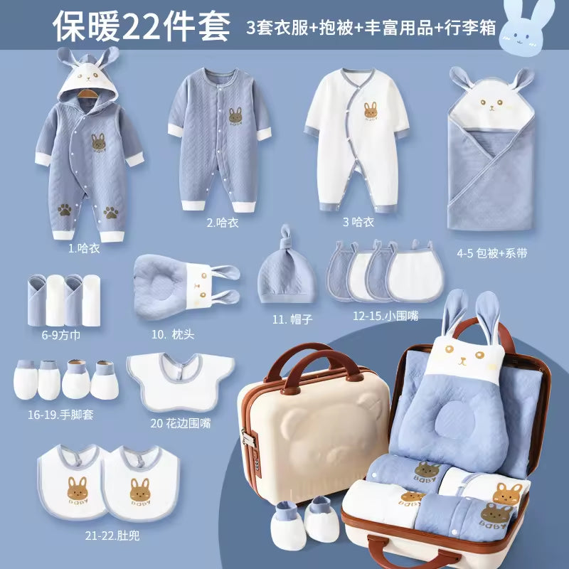 Baby Clothes Outfit Gift 22 Pcs 24 Pcs 26 Pcs Baby Pajamas Set 100% Cotton Newborn Gift Set Box Baby Clothing Gift Set