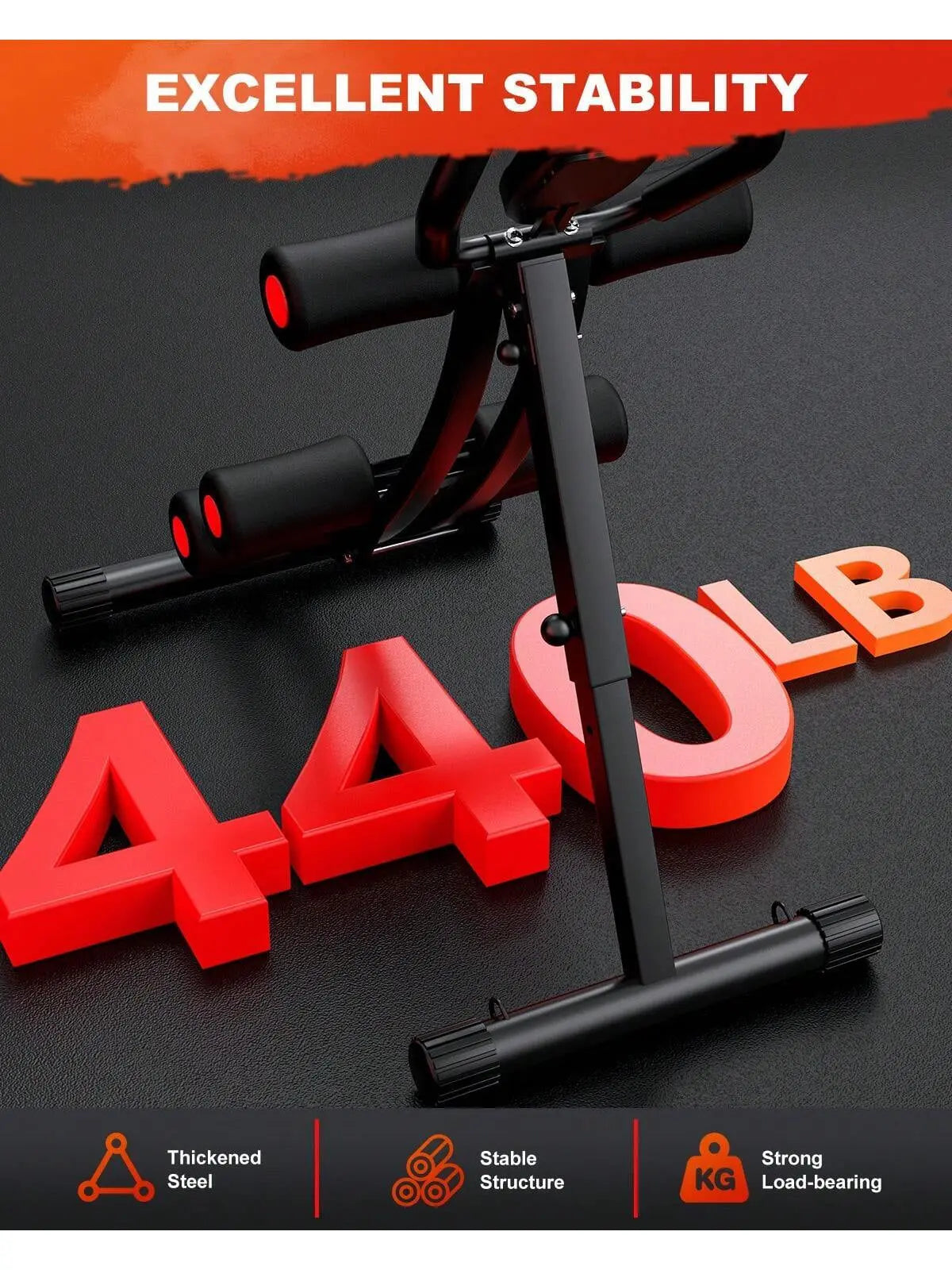 GIKPAL Ab Workout Equipment, Ab Machine for Home Gym, Height Adjustable Ab Trainer, Foldable Fitness Equipment, Abdominal Trainers Ab Workout Machine