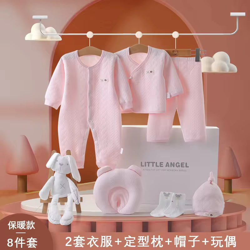 Spring Latest Design 100% Cotton Newborn Gift Box Clothes 12Pcs Soft Infant Baby Clothing Set for 0-12 Months