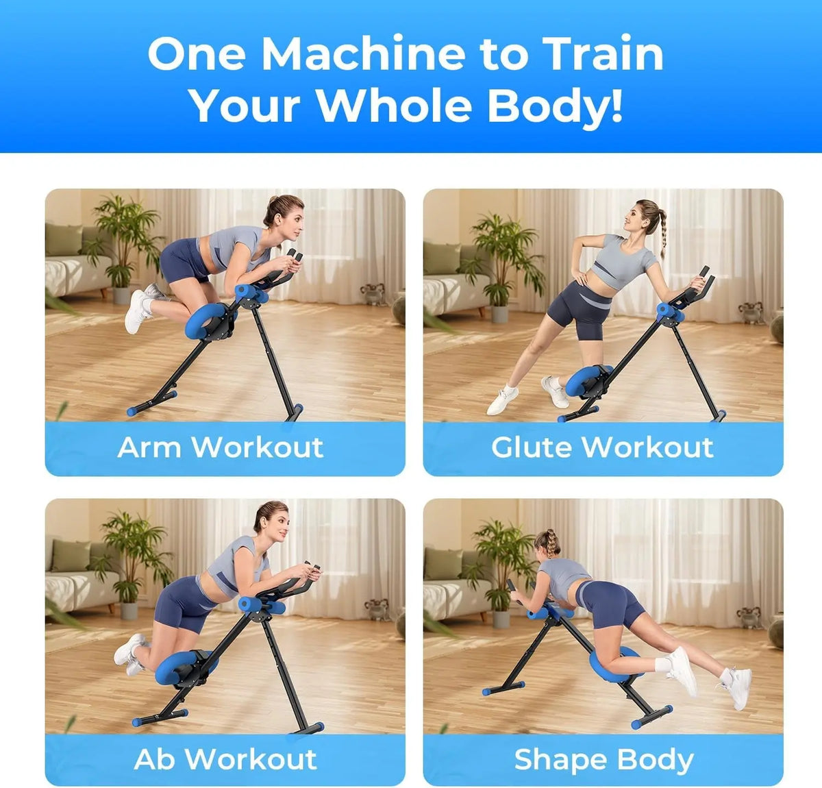 Ab Machine, Adjustable Ab Trainer Machine for Abs Workout at Home Gym, Foldable, Knee Protection, LCD Monitor, Device Holder, 400 Lbs,Abdominal Trainer for Stomach Workout