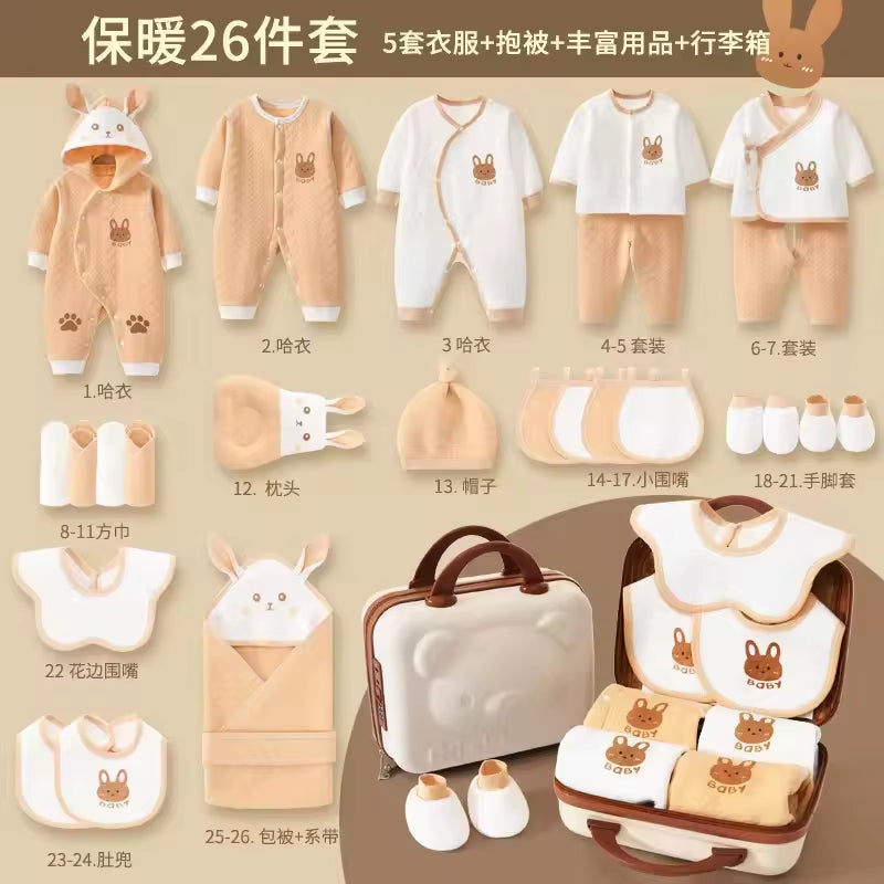 Baby Clothes Outfit Gift 22 Pcs 24 Pcs 26 Pcs Baby Pajamas Set 100% Cotton Newborn Gift Set Box Baby Clothing Gift Set