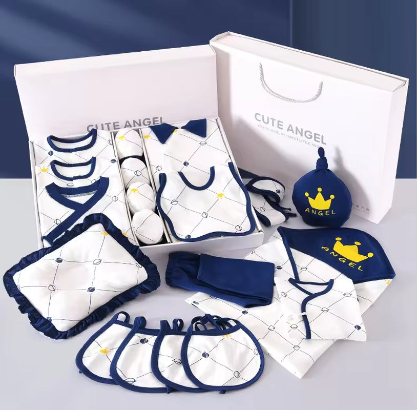 25Pcs Newborn Baby Knitted Rompers Clothes Set 100% Cotton Boys Girls Bodysuit Clothing Gift Set