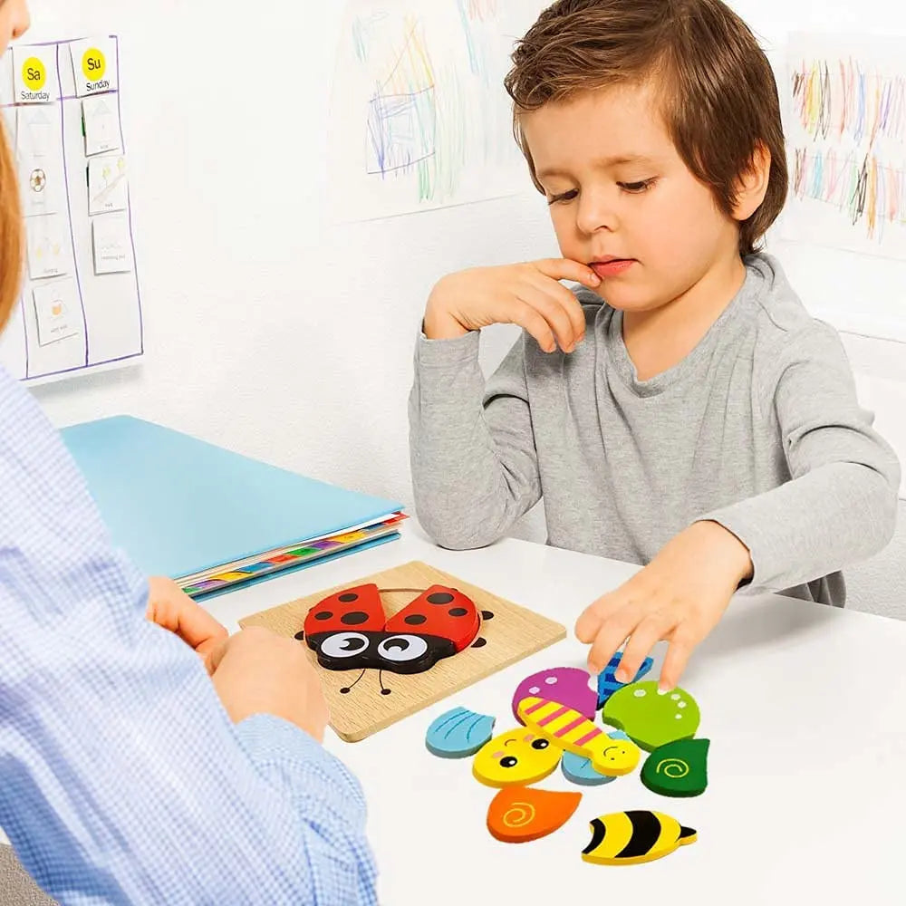 8 Pack Wooden Puzzles Toddler Toys for 1 2 3 Year Old Boys Girls, Animal Jigsaw Toddler Puzzle Gifts, Preschool Learning Educational Stem Toys