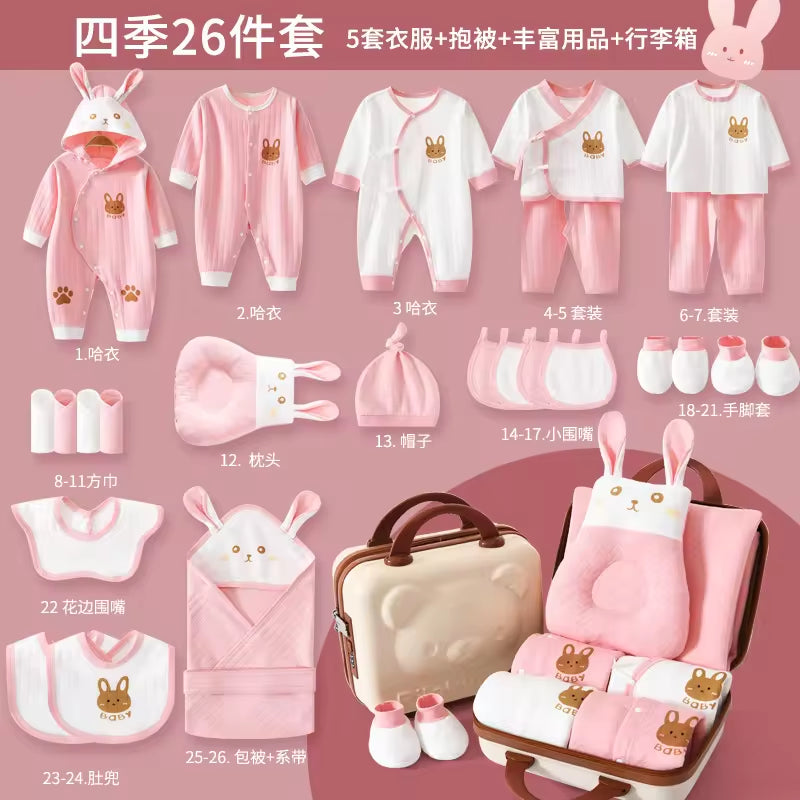 Baby Clothes Outfit Gift 22 Pcs 24 Pcs 26 Pcs Baby Pajamas Set 100% Cotton Newborn Gift Set Box Baby Clothing Gift Set