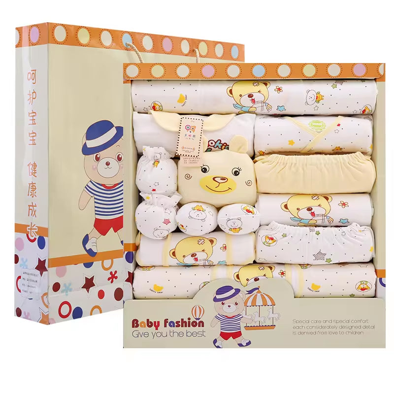 Autumn Winter 100% Cotton 16PCS 17PCS Baby Sleepwear Newborn Clothes Baby Gift Baby Clothes Gift Box Set