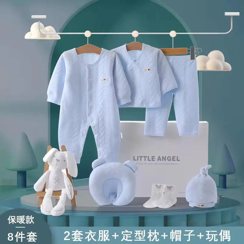 Spring Latest Design 100% Cotton Newborn Gift Box Clothes 12Pcs Soft Infant Baby Clothing Set for 0-12 Months