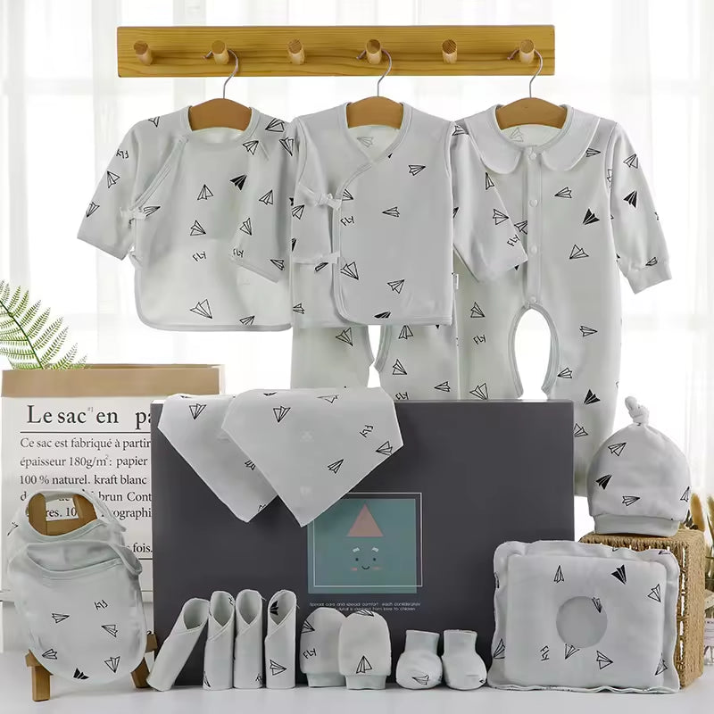 New Born Baby High Quality Boutique Luxury Plain Newborn 100% Cotton Clothing Gift Box Set