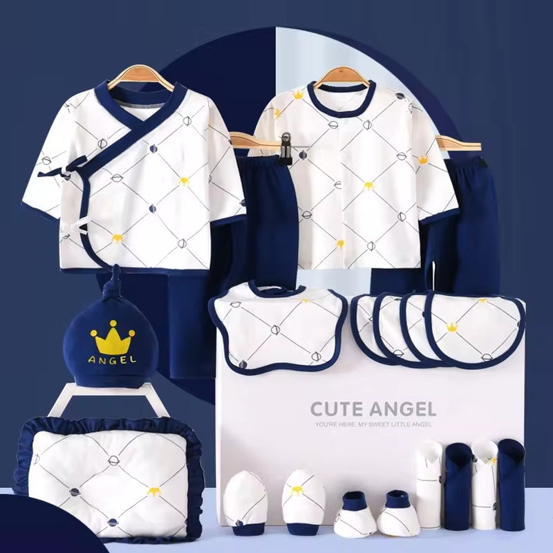 25Pcs Newborn Baby Knitted Rompers Clothes Set 100% Cotton Boys Girls Bodysuit Clothing Gift Set