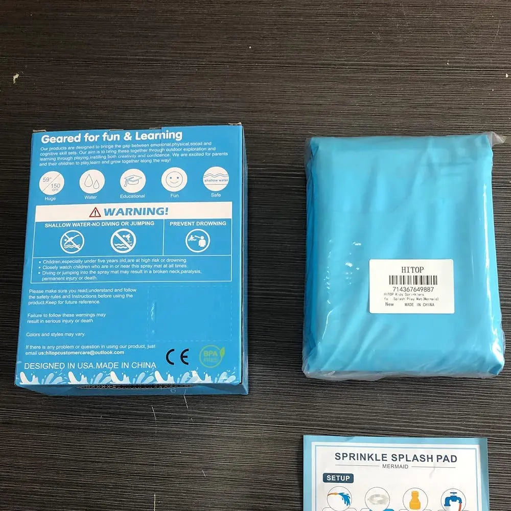 Kids Sprinklers for Outside, Splash Pad for Toddlers &amp; Baby Pool 3-In-1 60&quot; Water Toys Gifts for 1 2 3 4 5 Year Old Boys Girls Splash Play Mat