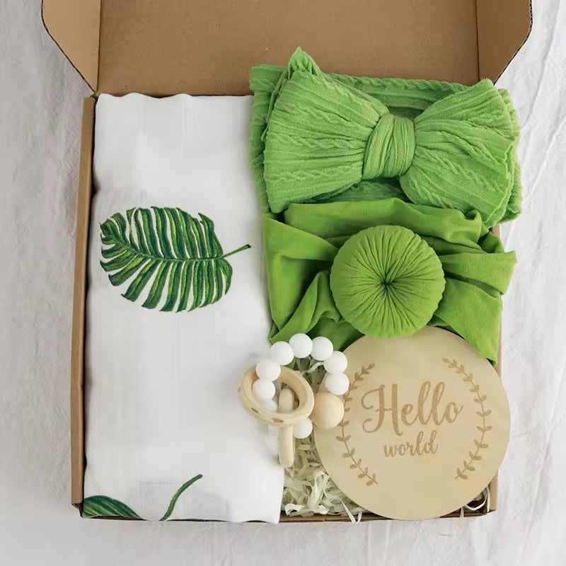 100% Organic Cotton Newborn Gifts Box 0-6 Months Baby Clothes Set Muslin Blanket Baby Receiving Wrap