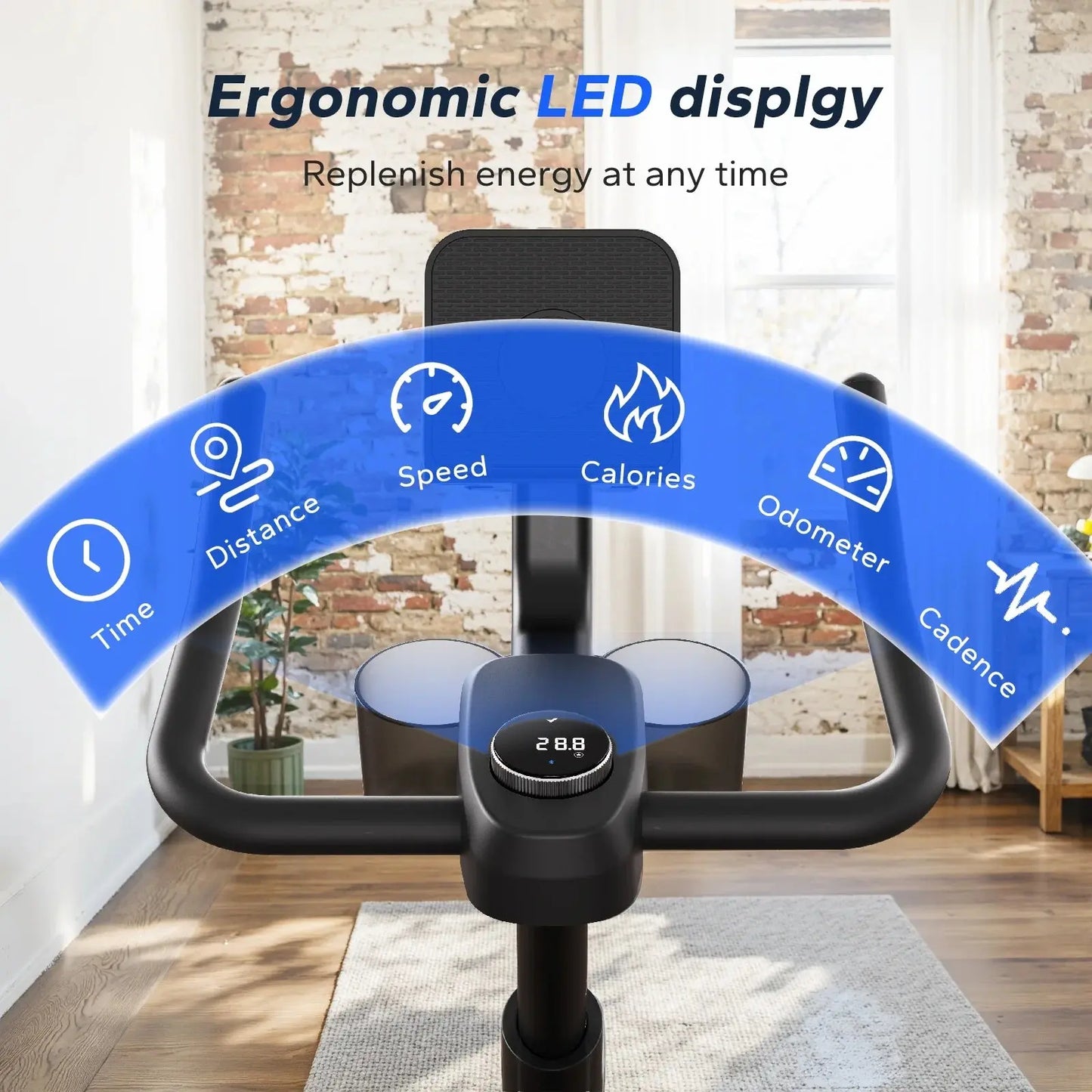 Exercise Bike Magnetic Home Stationary Bike with Free App Quiet Indoor Cycling Bike with 300Lbs Weight Capacity Dumbbell Rack