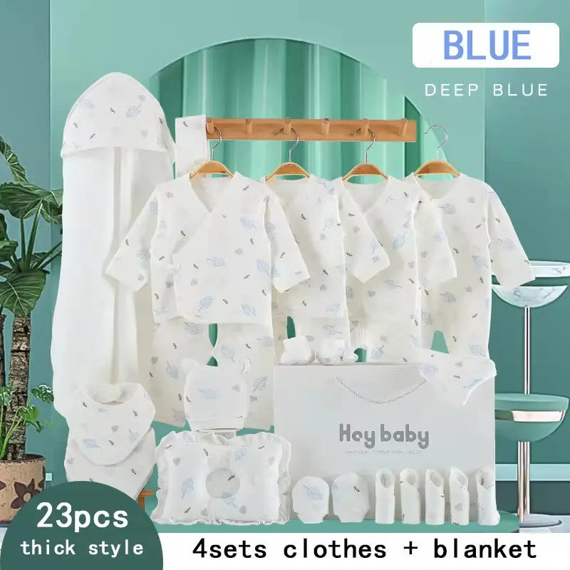 Hot Selling Newborn Cotton Baby Clothing Gift Set with Leaf Pattern