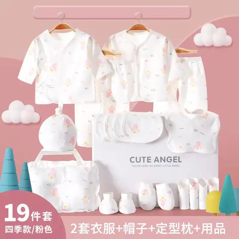 Wholesale 19Pcs 24Pcs Solid Newborn Baby Birth Gift Set Baby Clothes Gift Box Set Infant 100% Cotton Baby Gift Set
