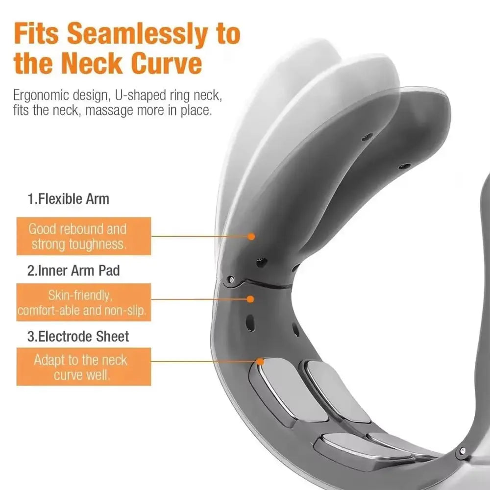 6 Mode Electric Neck Massager Neck and Shoulder Pulse Massager Muscle Relaxation Neck Massager Tool Relax Cervical Relief Pain